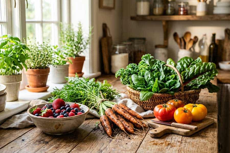 fresh quality produce display