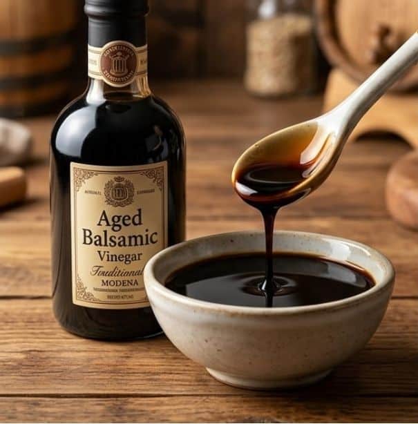 aged balsamic modena barrels drizzle