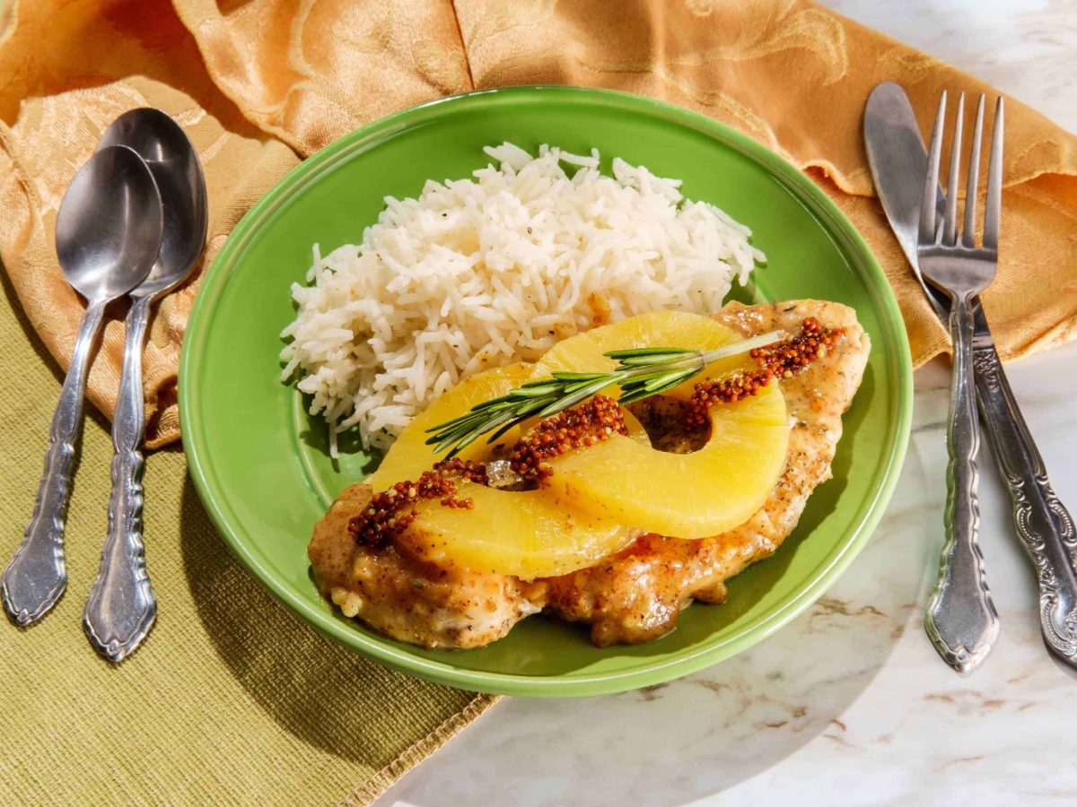 Sweet and tangy Maui pineapple chicken stir-fry