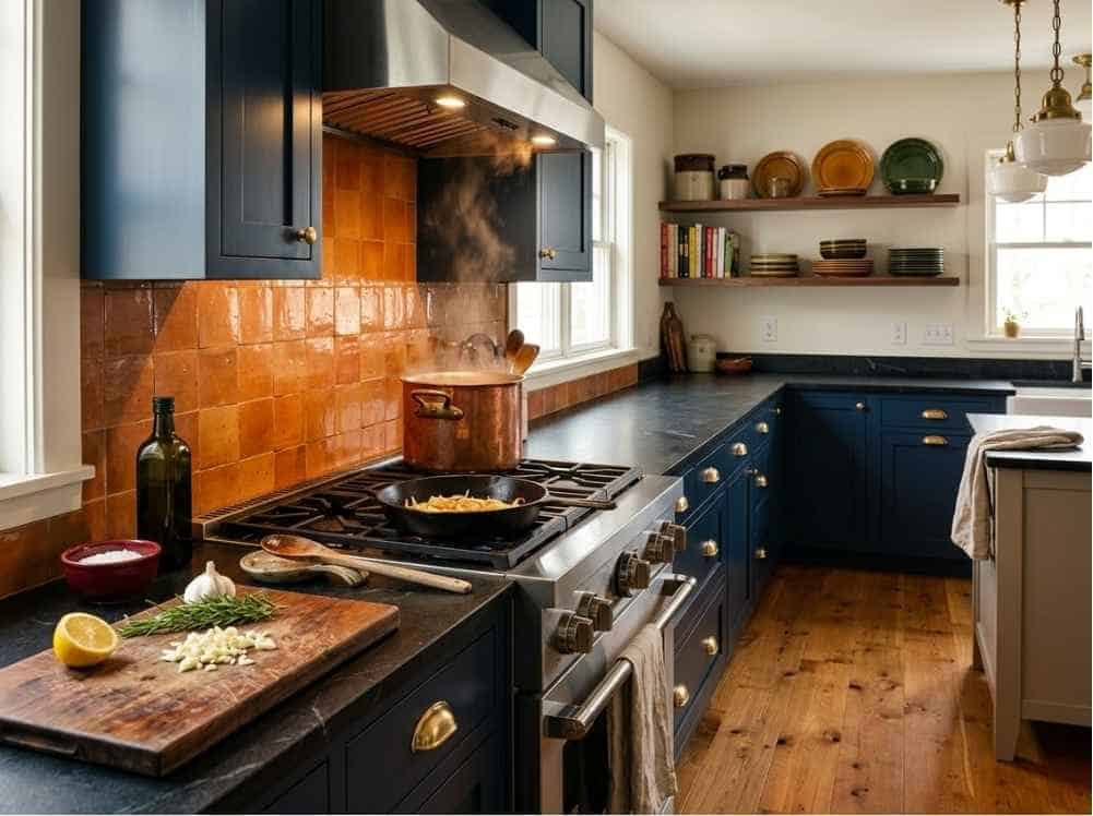 copper pot simmering navy kitchen feat